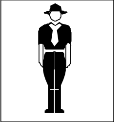 Black and White Silhouette of a Man in a Suit - Perfect for Business Themes