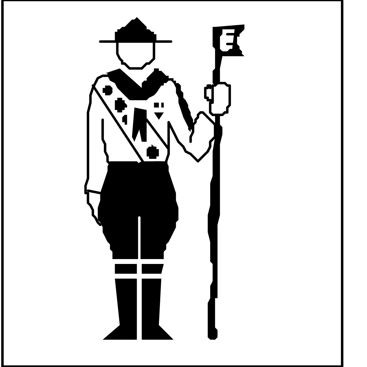 Silhouette of a Man with a Shovel - Versatile Clipart for Your Projects