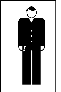 Silhouette of a Man in a Suit - Elegant Black and White Clipart