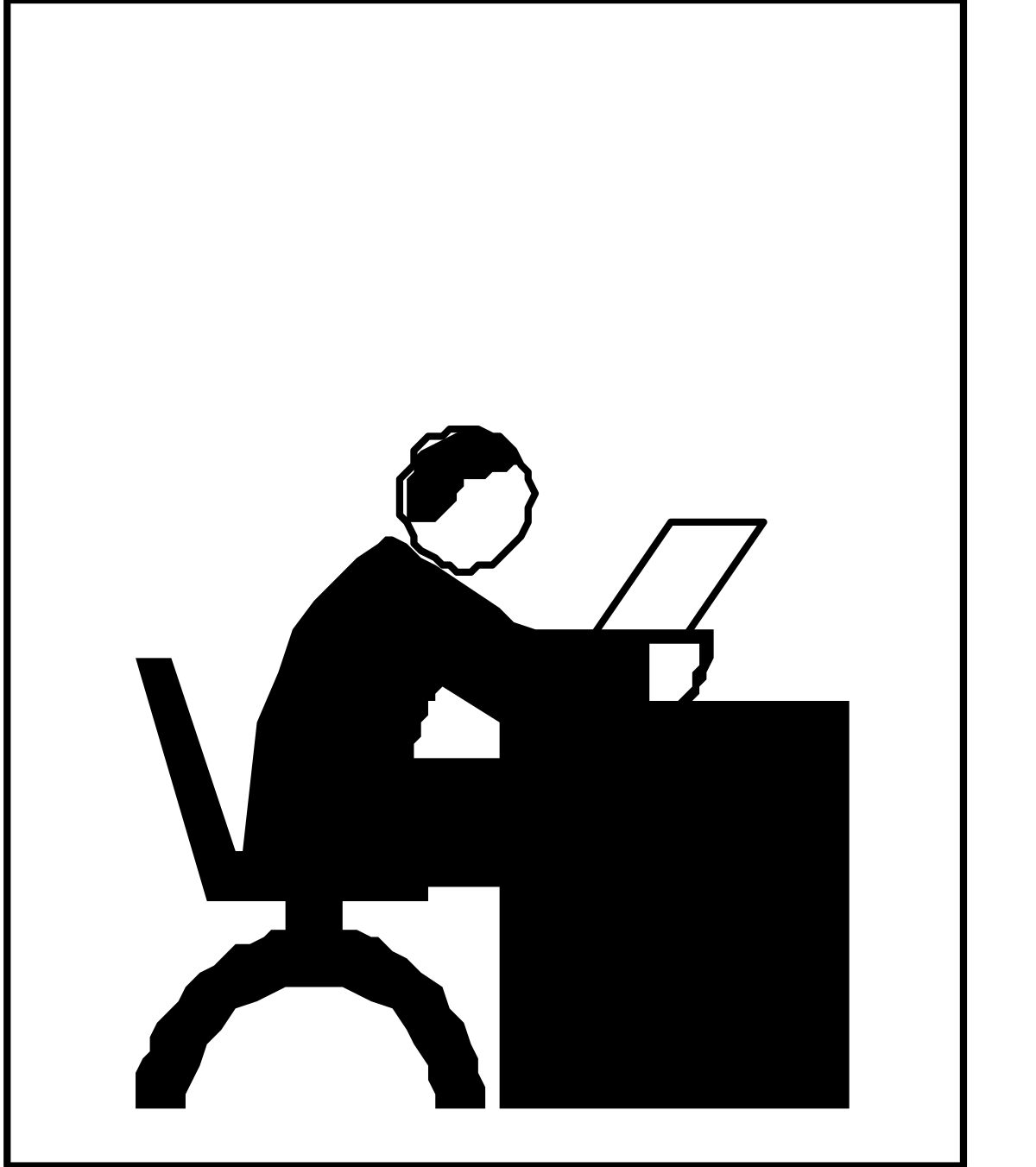 a man sitting at a desk with a laptop clip art png transparent Man Sitting at Desk with Laptop - Professional Work Scene Clipart