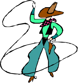 Cowboy Hat Man Clipart in Green Shirt