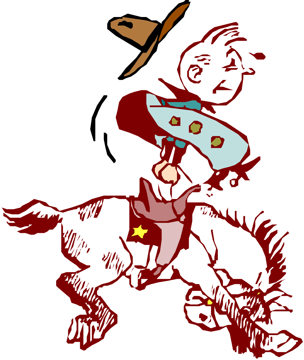 Cartoon Character Riding Horse Clipart - Fun and Whimsical Art for Your Projects