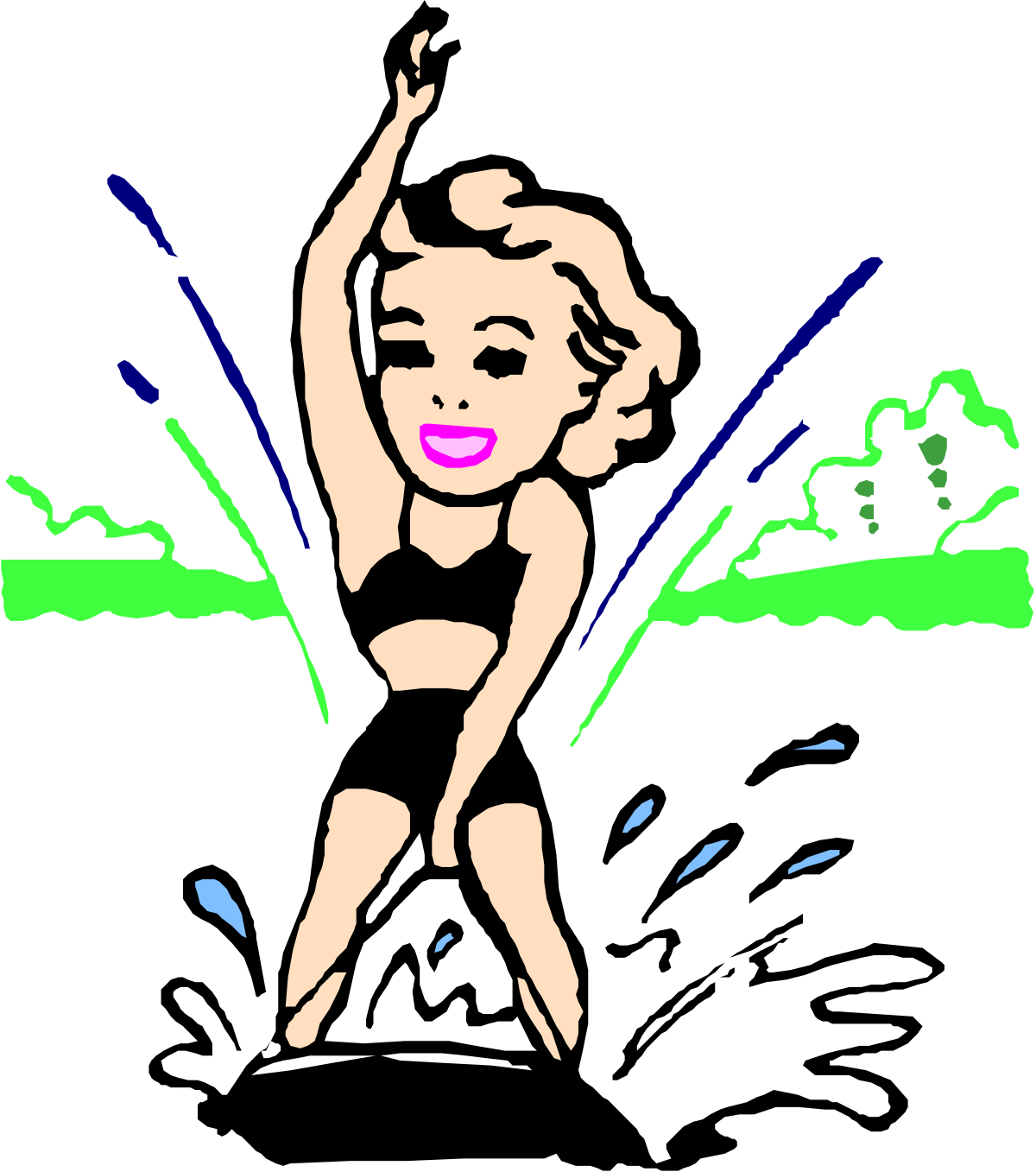 a woman is doing a trick on a surfboard clip art png transparent Surfboard Tricks: Dynamic Woman Performing Amazing Stunts