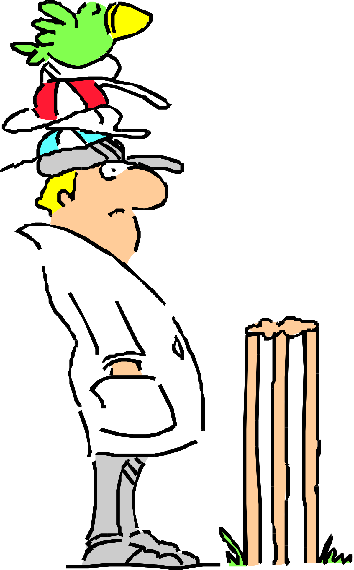 Cricket Player Hitting Ball with Bat - Dynamic Clipart Illustration