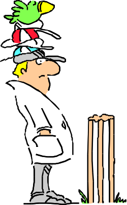 Cricket Player Hitting Ball with Bat - Dynamic Clipart Illustration