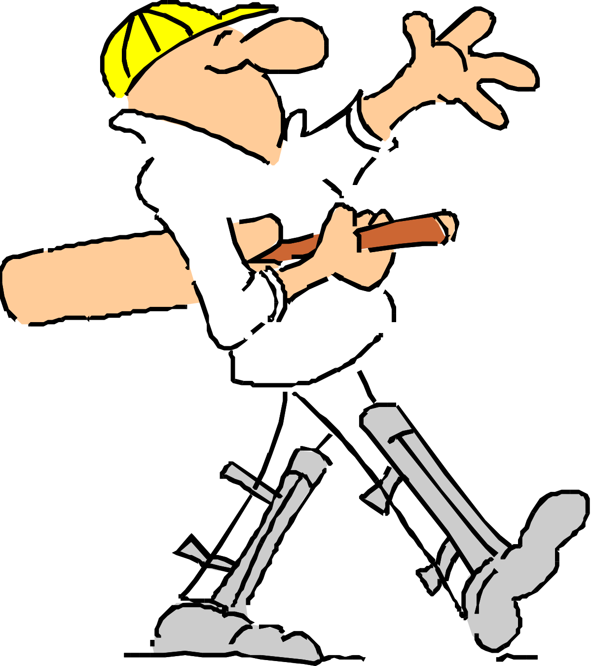Cartoon Character with Baseball Bat - Playful Clipart for Fun Designs