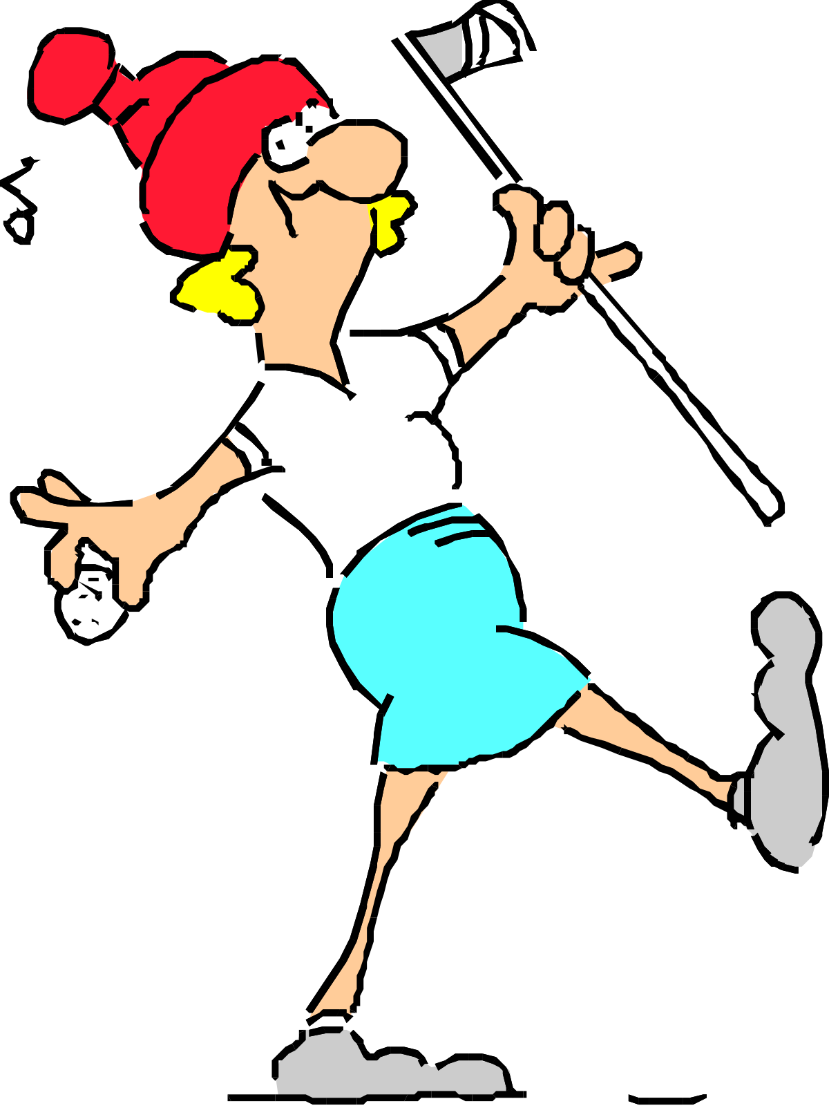 a woman in a blue skirt and red hat clip art png transparent Woman in Blue Skirt and Red Hat Clipart - Vibrant Fashion Illustration