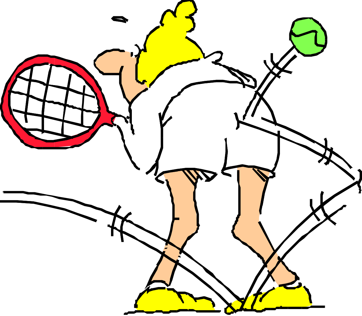 Tennis Player with Racket and Ball Clipart