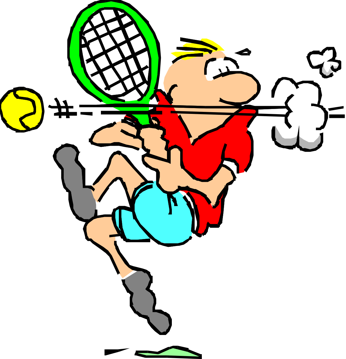Cartoon Tennis Player with Racket Clipart for Sports Enthusiasts