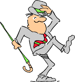 Cartoon Character with Cane - Lively Clipart for Creative Projects