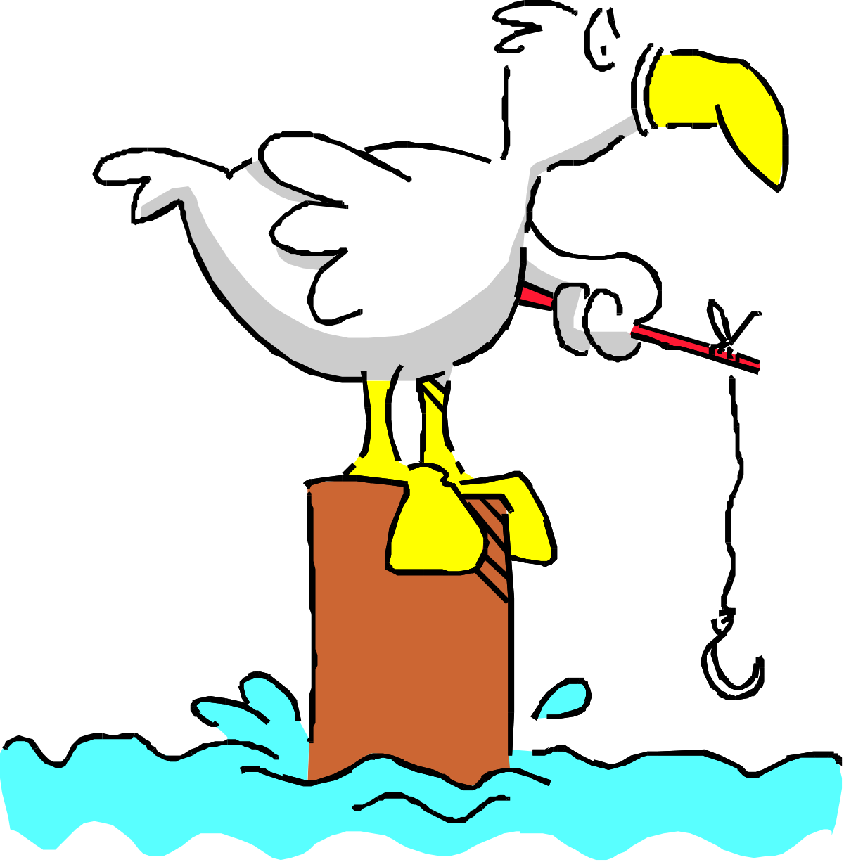 Cartoon Dog Standing on a Post - Adorable Clipart for All Your Needs