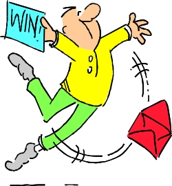 Man Jumping with Sign - Dynamic Clipart Illustration