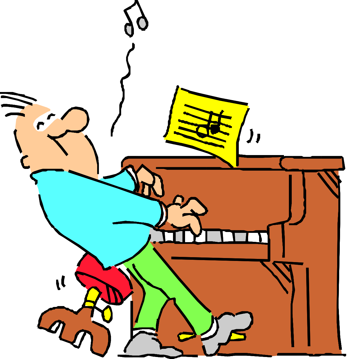 a man playing the piano clip art png transparent Piano Player Clipart - Man Playing Melodies