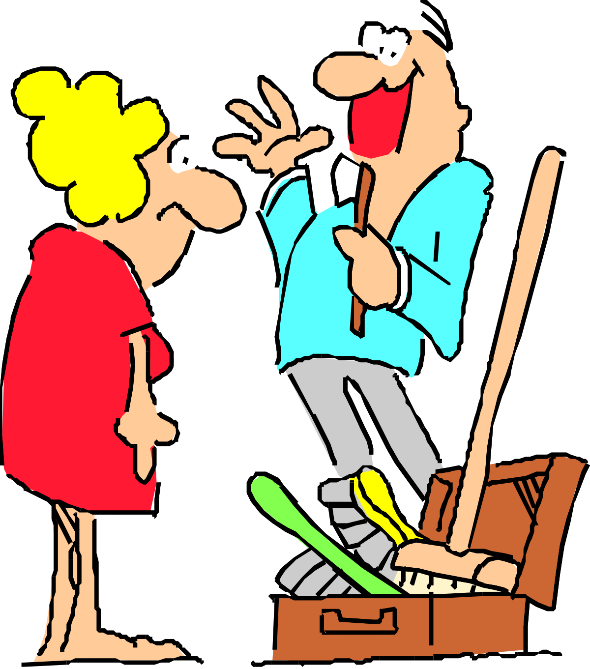 a man and woman are looking at a box clip art png transparent Man and Woman Examining Box Clipart - Engaging SVG Illustration