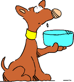 Dog with Water Bowl Clipart - Adorable and Playful Design