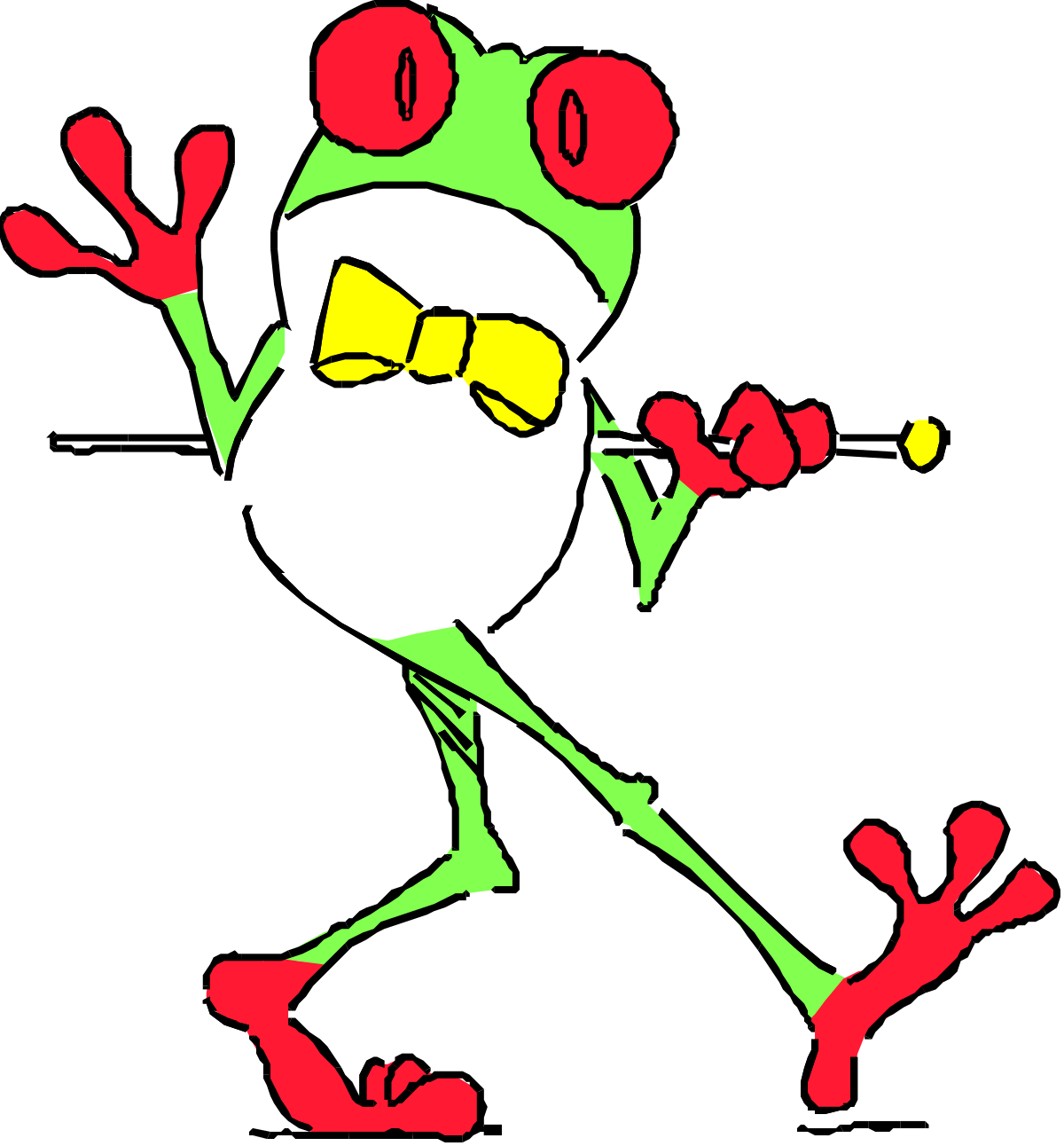 Frog Clipart with Bow and Bow Tie - Playful Green Character