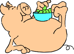 Pig with Food Bowl Clipart - Cute Farm Animal Illustration