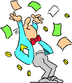 Money Throwing Man Clipart - Vibrant Illustrations for Financial Themes