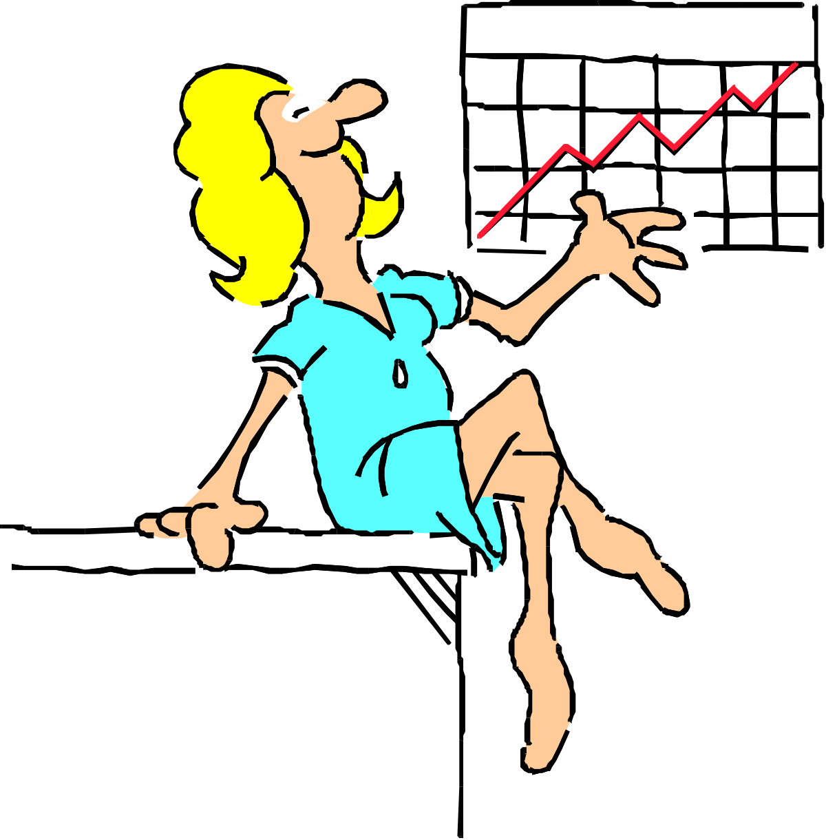 Red Arrow Clipart: Woman Sitting on Floor with Dynamic Direction
