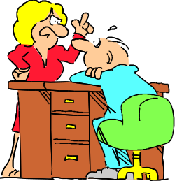 Man and Woman Sitting at Desk Clipart Collection