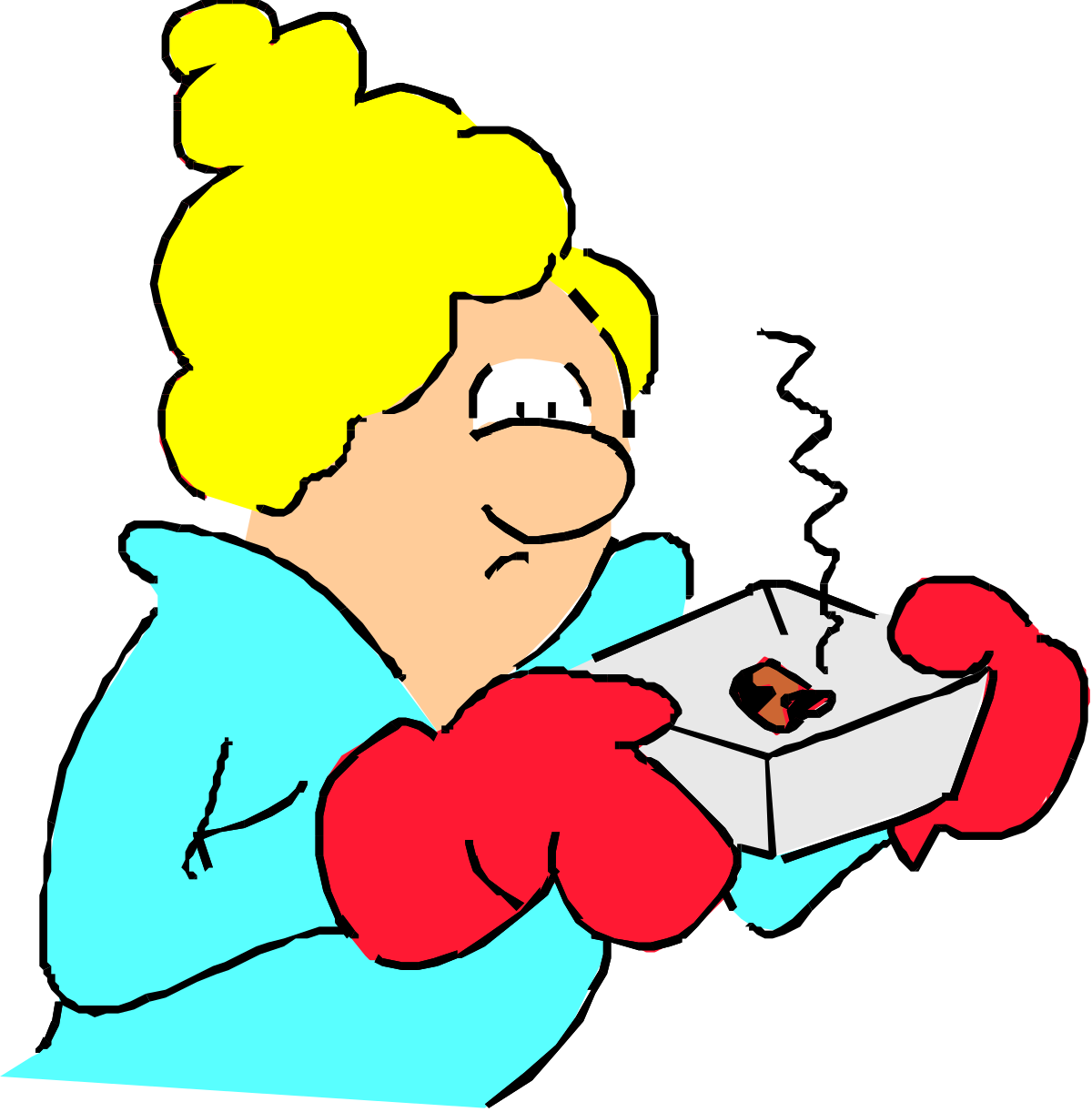 a woman in boxing gloves holding a box clip art png transparent Boxing Gloves Woman Holding Box Clipart: Empowering Sports Graphics