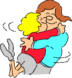 Hugging Couple Clipart - Romantic Embrace Illustration