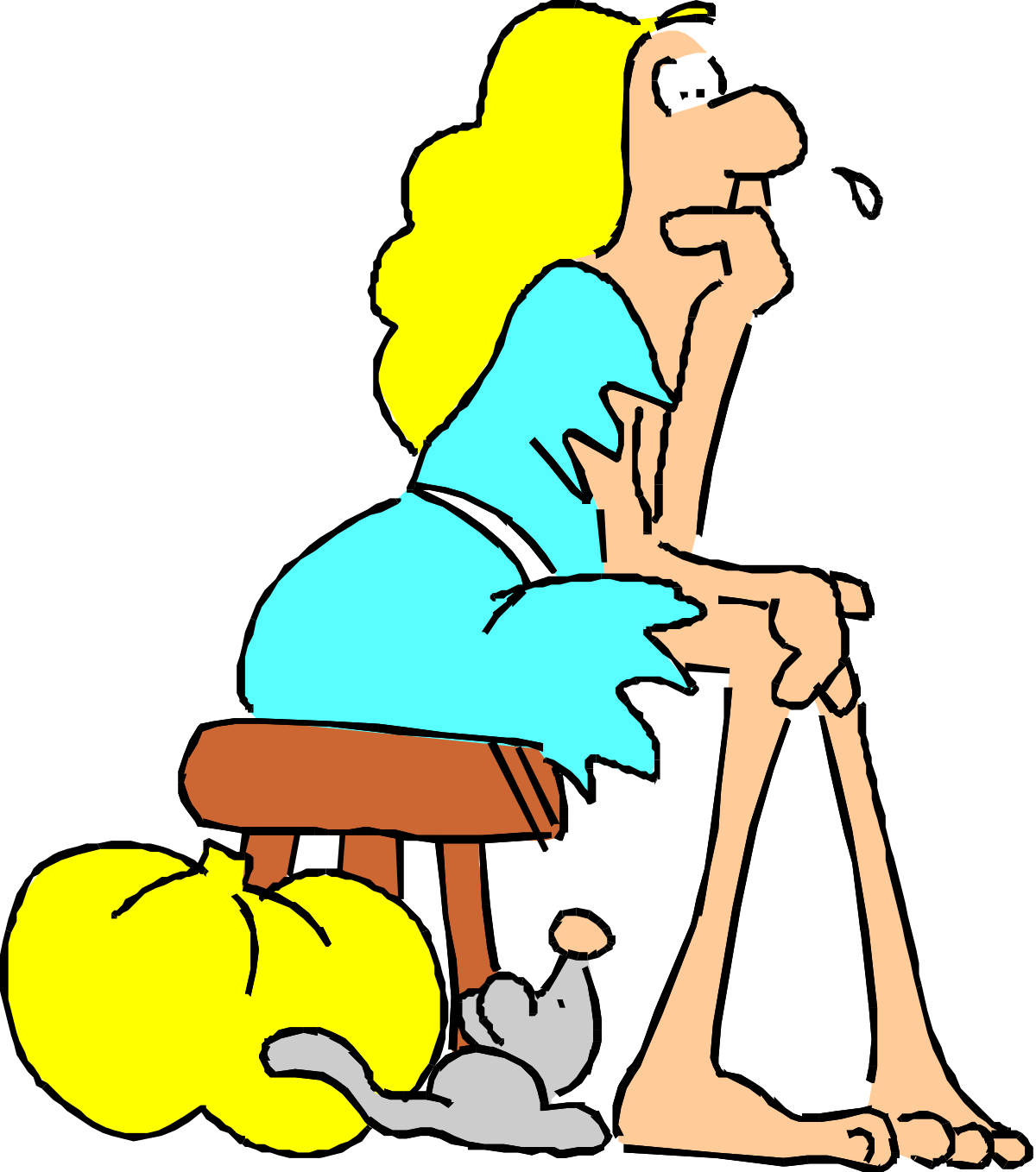 Woman Sitting on a Chair with Feet Up - Relaxation Clipart