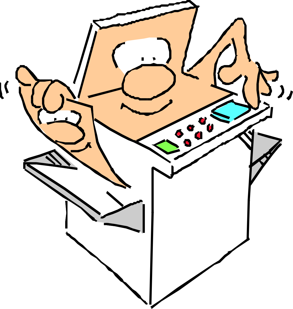 Laptop and Pen Clipart: Professional Man Working