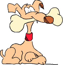 Cartoon Dog in Red Bikini with White Tail Clipart