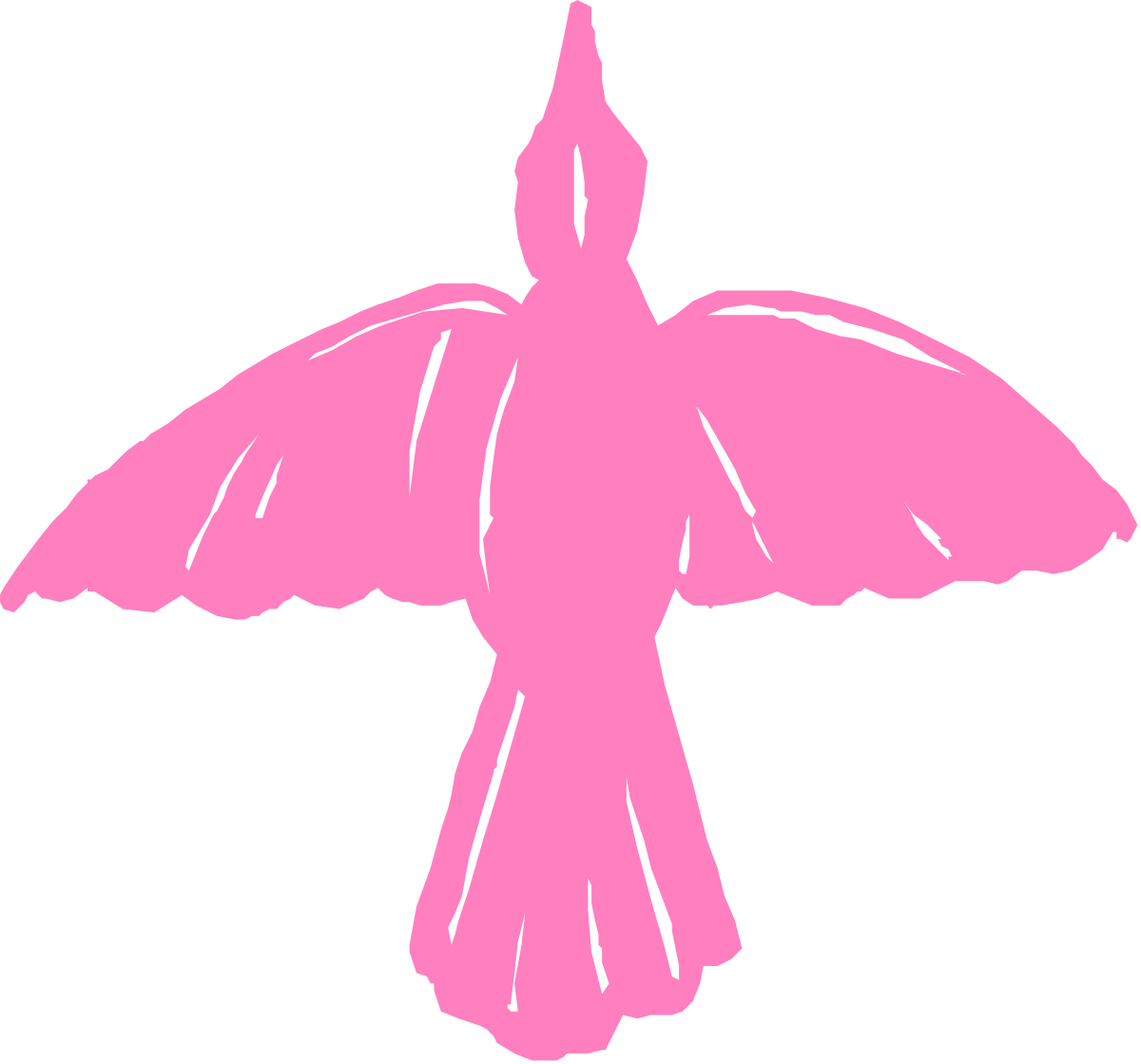 Pink Bird with Wings Clipart - Vibrant and Playful Illustrations
