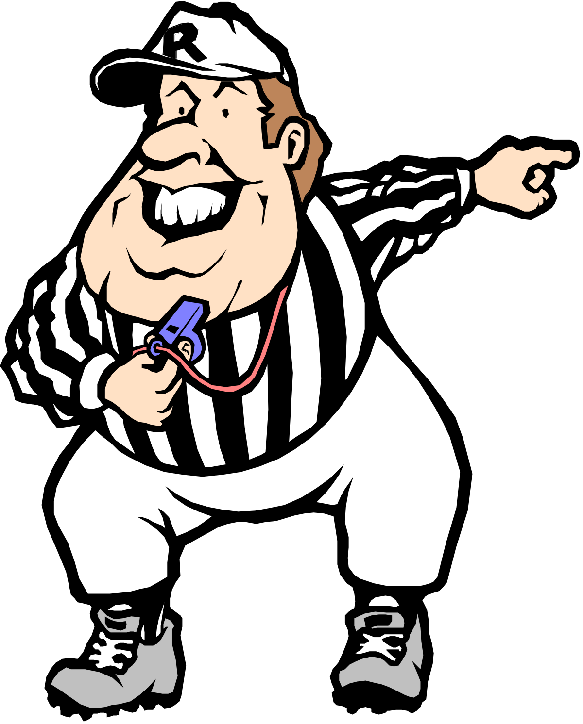 Cartoon Referee Character Clipart - Playful Sports Mascot for Your Projects