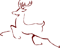 Deer Running Across Ground - Vibrant Nature Clipart