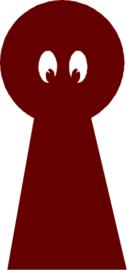 Red Keyhole with Two Eyes Clipart - Unique and Eye-Catching Design