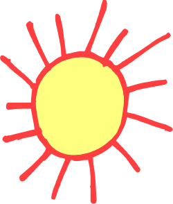 Sun Clipart with Vibrant Red and Yellow Rays