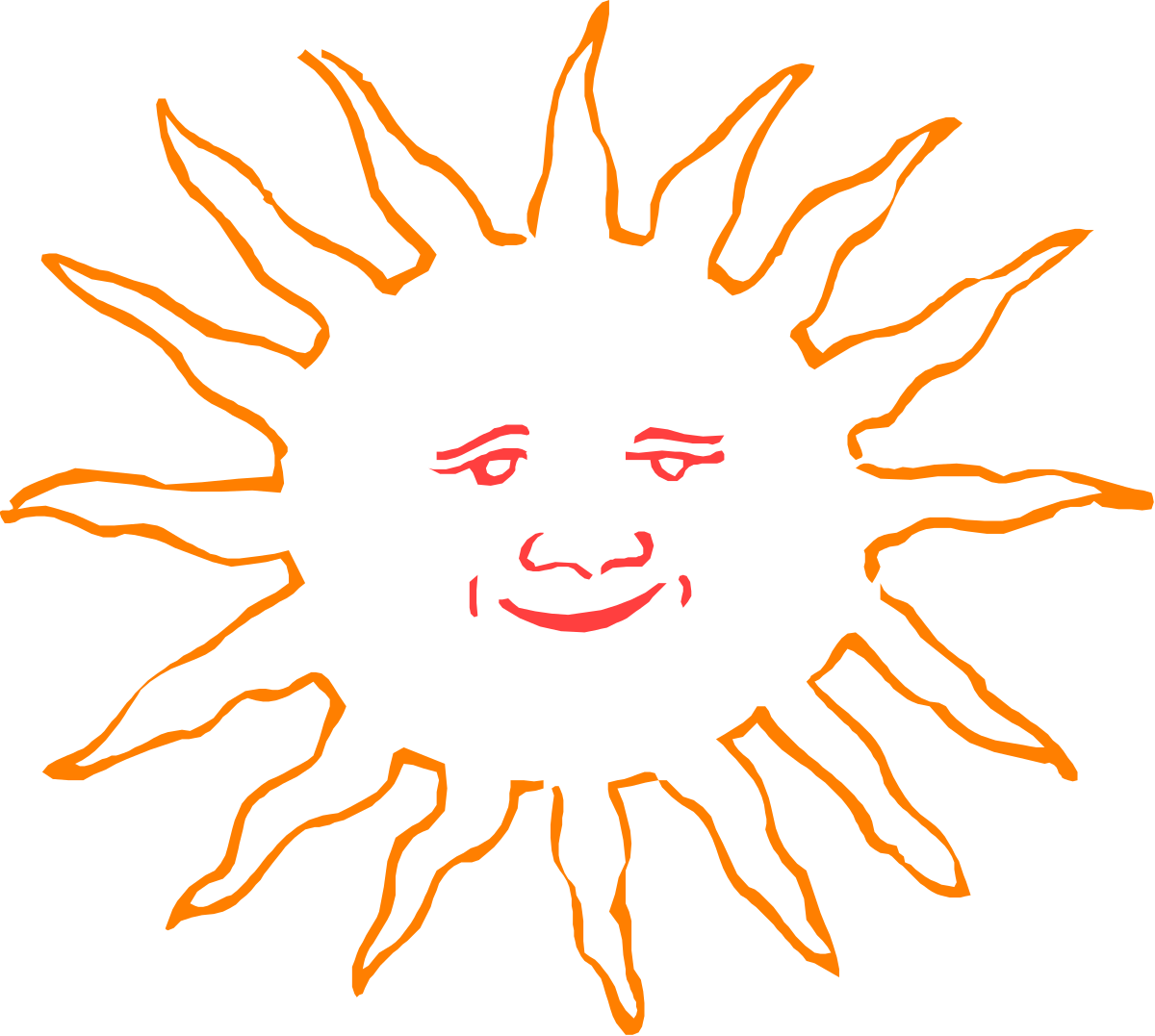Smiling Sun with Face Clipart - Joyful Sun Illustrations