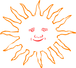 Smiling Sun with Face Clipart - Joyful Sun Illustrations