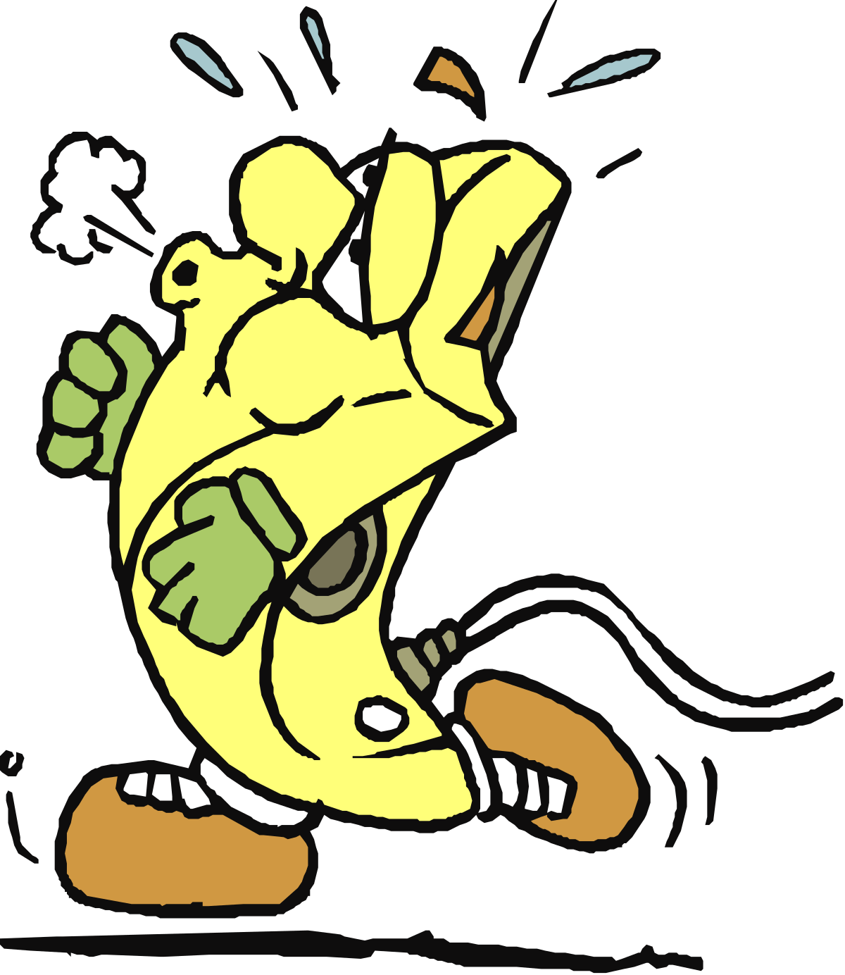 Cartoon Character with Banana on Back Clipart - Fun and Whimsical Designs