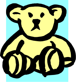 Teddy Bear on Blue Square Clipart - Adorable and Playful SVG Design