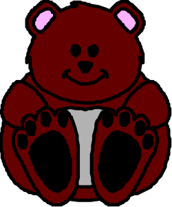 Red Teddy Bear Sitting on White Chair Clipart