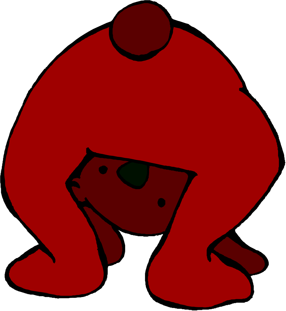 Red Bear Sitting Clipart - Perfect for Fun Illustrations