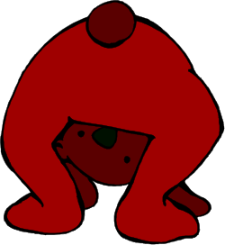 Red Bear Sitting Clipart - Perfect for Fun Illustrations