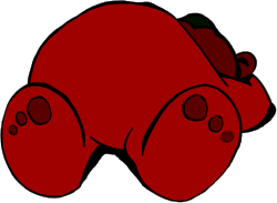 Red Teddy Bear Clipart with Black Nose - Adorable and Playful