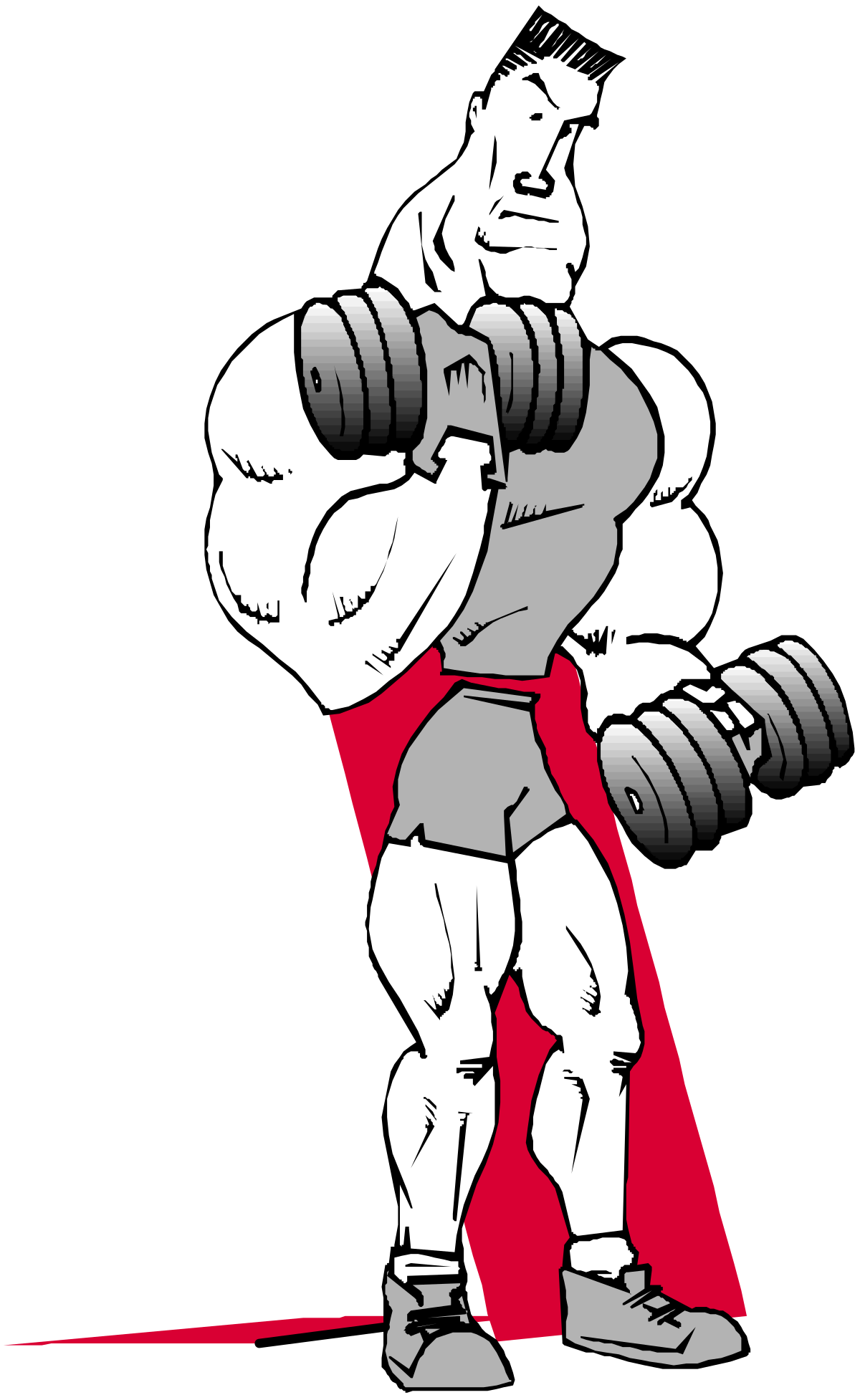 Cartoon Character with Barbell - Fun Fitness Clipart