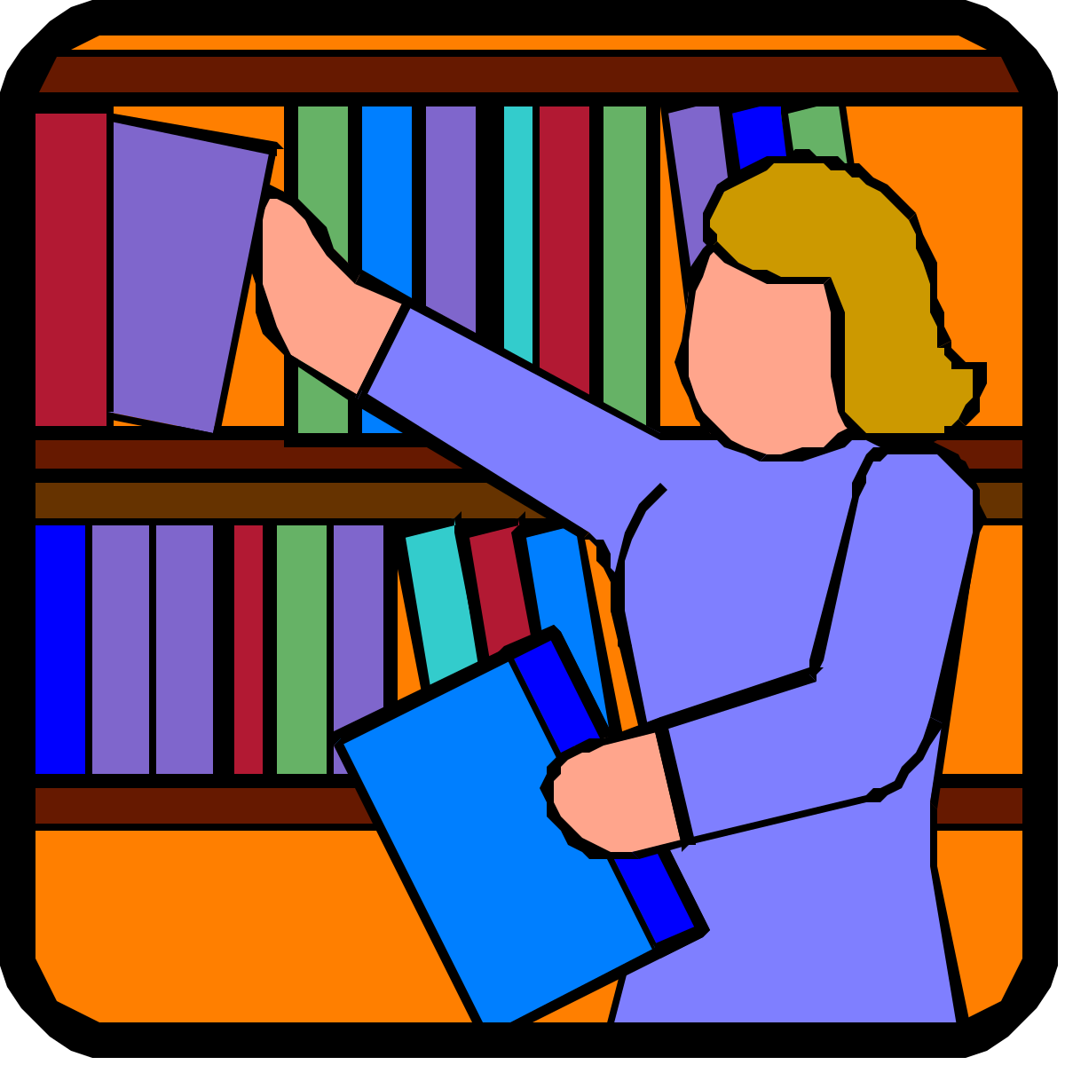 a person is reading a book in a library clip art png transparent Library Reading Clipart - Person Engrossed in a Book