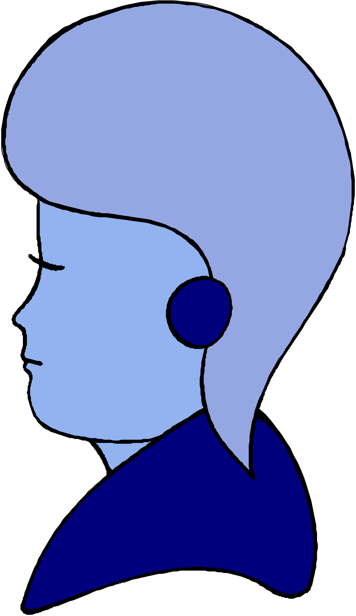 Blue Woman's Head Clipart on White Background - Stunning Visuals for Your Projects