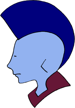 Blue Hair Woman with Red Collar Clipart for Creative Projects