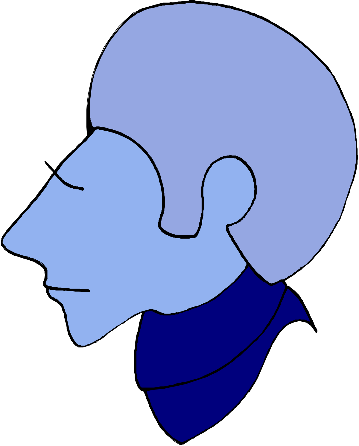 Blue Head with Scarf Clipart - Unique and Stylish SVG Graphics
