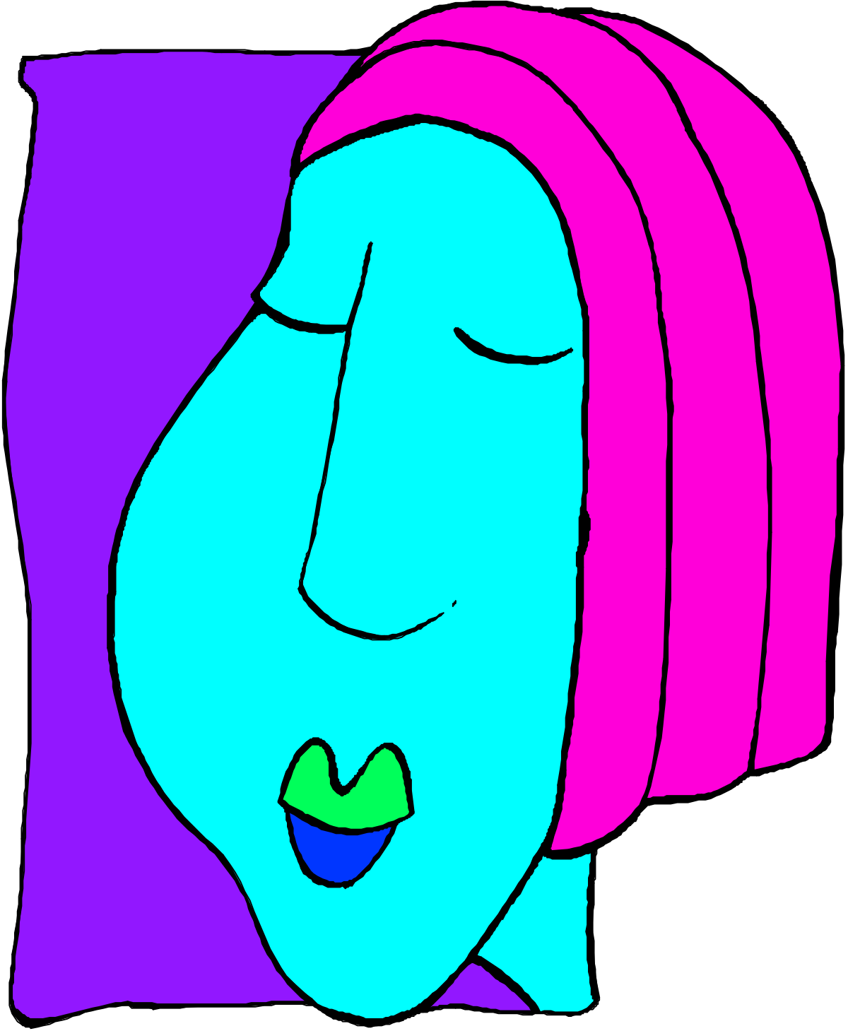 a woman ' s face with a pink hair clip art png transparent Woman's Face with Pink Hair Clipart - Elegant and Creative Clipart for Your Designs
