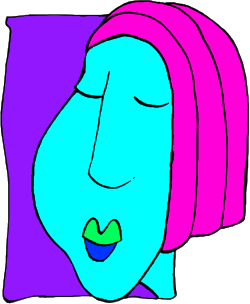 Woman's Face with Pink Hair Clipart - Elegant and Creative Clipart for Your Designs