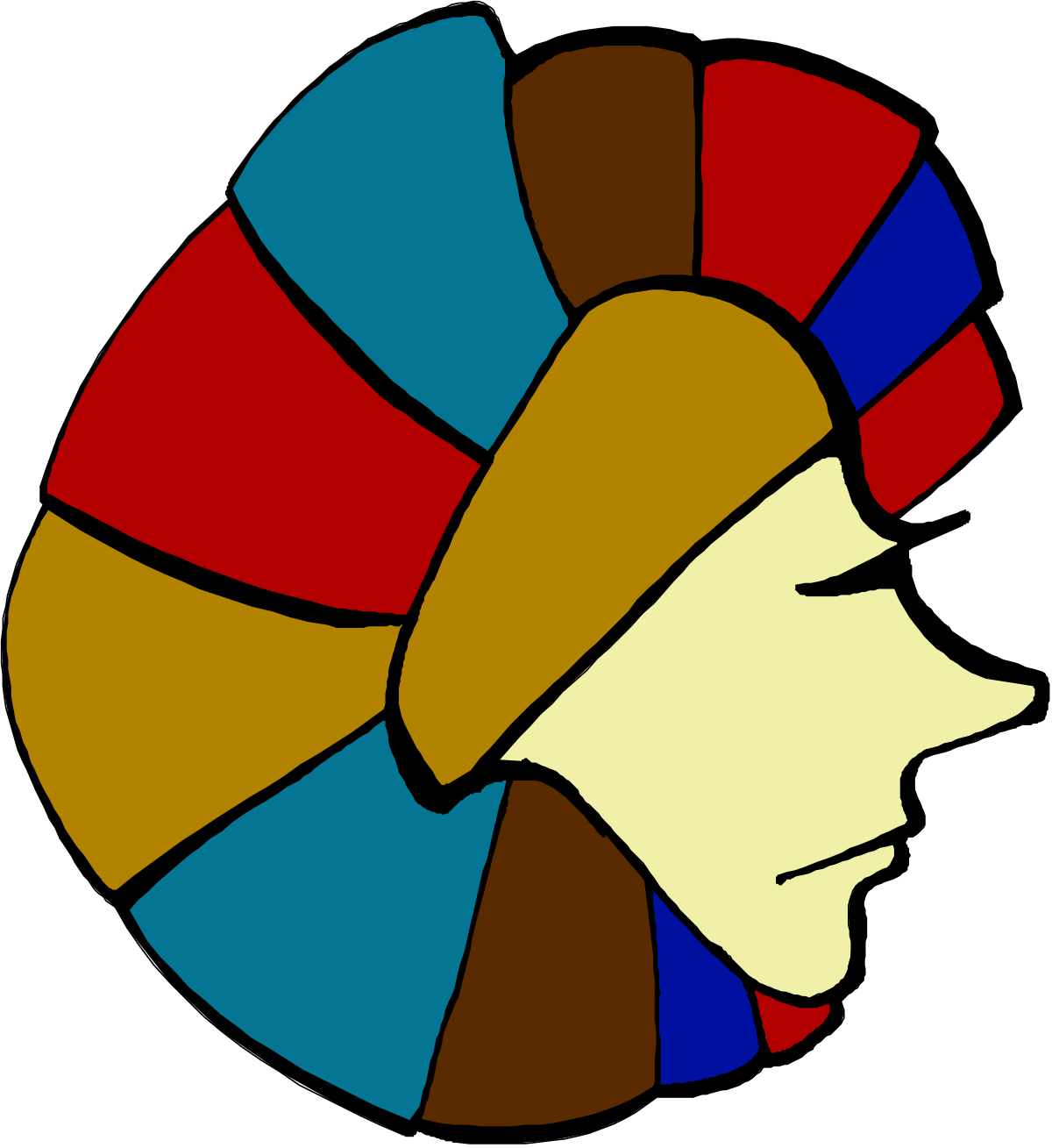 a woman ' s head with a colorful hair clip art png transparent Colorful Hair Clipart of a Woman's Head - Vibrant and Stylish